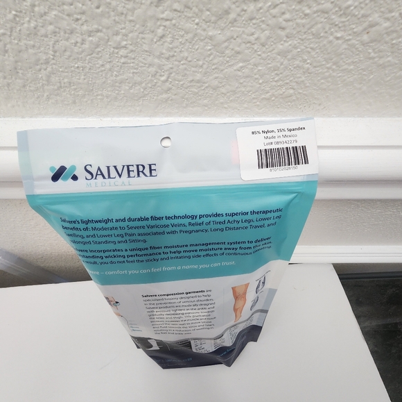 ❤️2/$15 Salvere Knee High, black Compression Closed Toe Unisex Socks, 20-30 mmHg - Picture 5 of 8